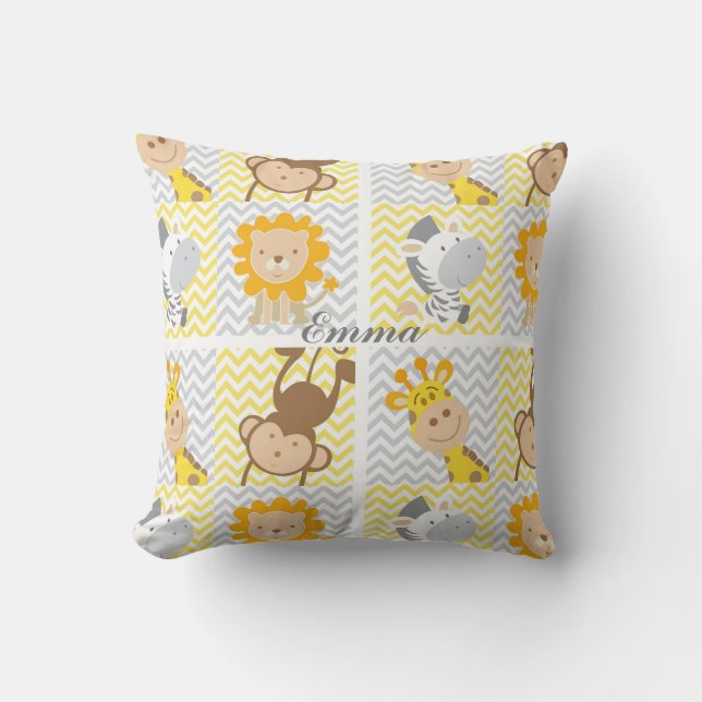 Coussin Cute animal coloré Chevron Infirmière personnalisé (Recto)