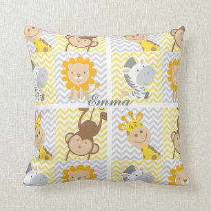 Coussin Cute animal coloré Chevron Infirmière personnalisé
