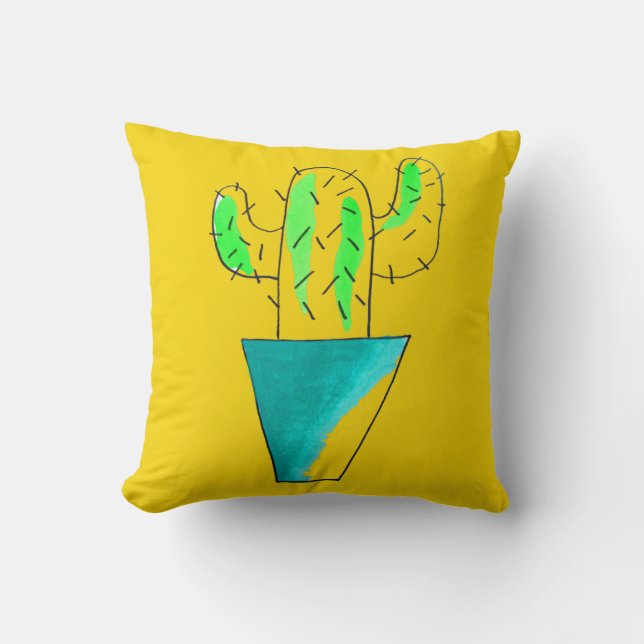 Coussin Cute art plante mexicain de cactus (Recto)