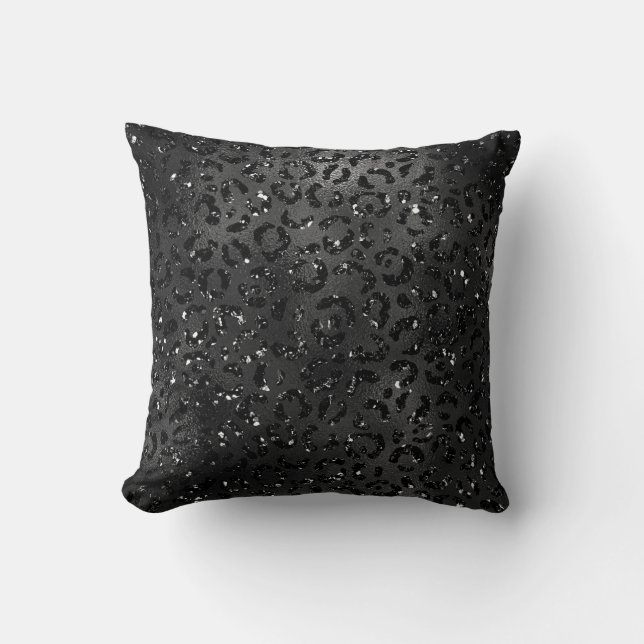 Coussin Cute Black Cheetah Leopard Peau Imprimer Animal (Recto)