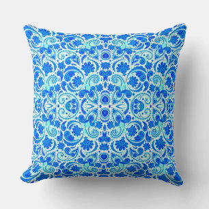 Coussin Cute bleu aqua paisley motif