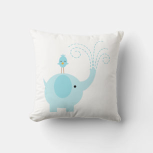 Coussin Cute Blue Elephant Baby Boy Nursery
