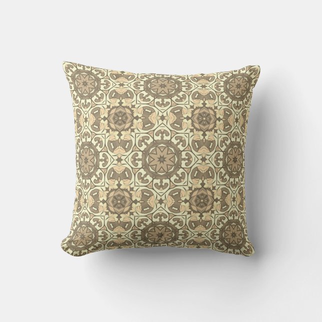 Coussin Cute Boho Chic Beige moderne Motif Abstrait (Recto)