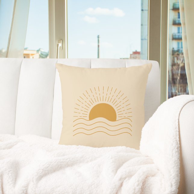 Coussin Cute Boho Sun Moderne Minimaliste (Créateur téléchargé)