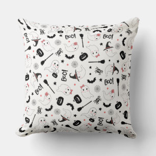 Coussin Cute Boo Éffrayant Fantôme Halloween Fille Rose