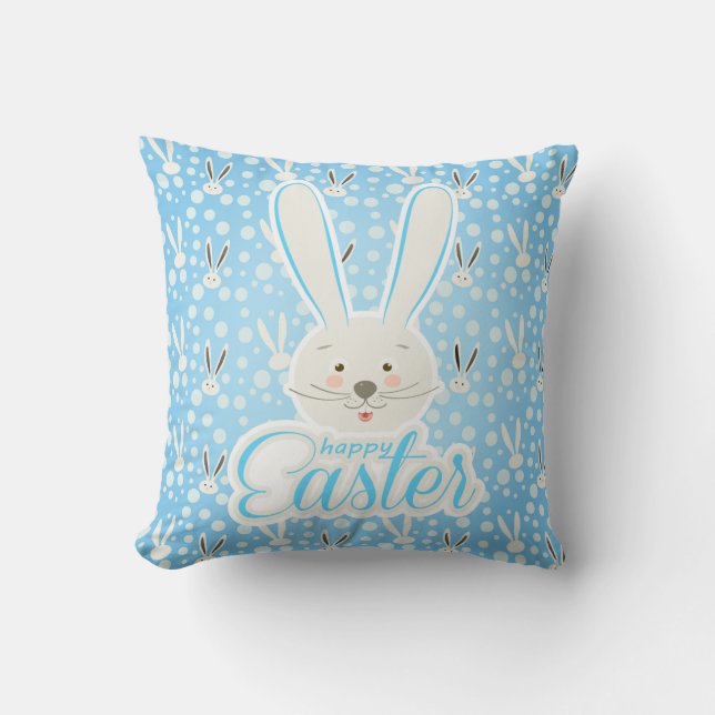 Coussin CUTE BUNNY HAPPY PÂQUES FÊTE DE VACANCES À LA mode (Recto)