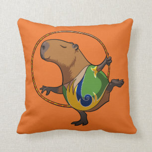 Coussin Cute Capybara Rhythmic Gymnastics Hoop Cartoon