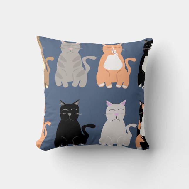 Coussin Cute Cartoon Chat se reproduit Motif amusant (Recto)