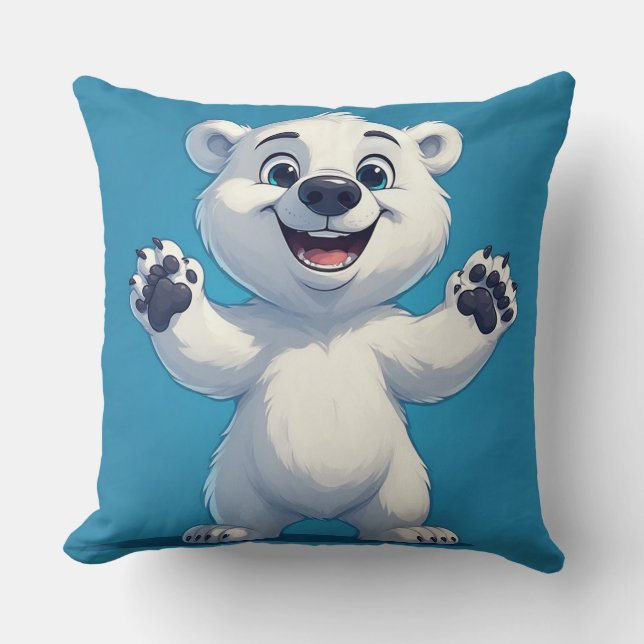 Coussin Cute Cartoon Polar Bear Character  (Recto)
