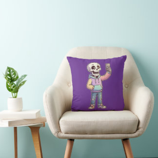 Coussin Cute Cartoon Skeleton Selfie - Full Body Trendy 