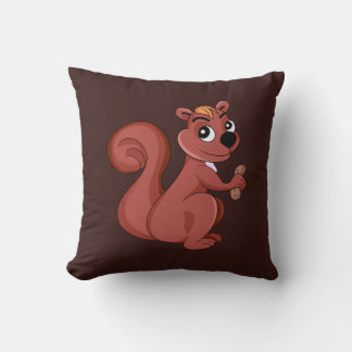 Coussin Cute cartoon squirrel with a peanut