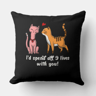 Coussin Cute Cat Couple Funny Kittens Valentines Jour