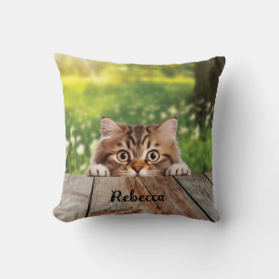 Coussin Cute chat Sibérien Peek