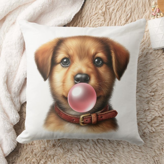 Coussin Cute Chien Chien Poussant Bubble Gum Nursery (Couverture)