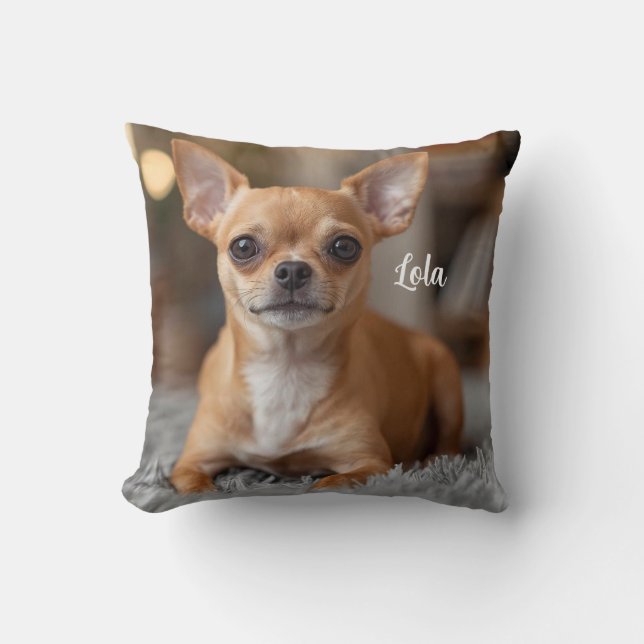Coussin Cute Chihuahua Personnalisé (Recto)