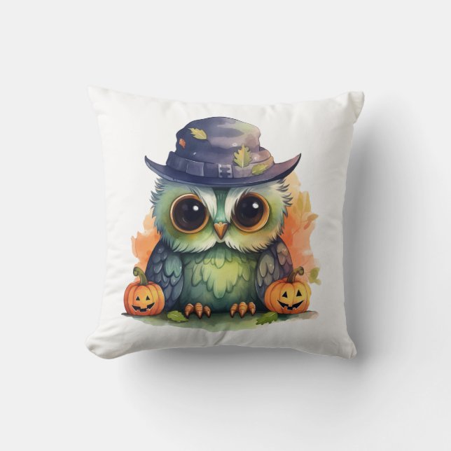 Coussin Cute Chills of Halloween Throw Pillow (Front)