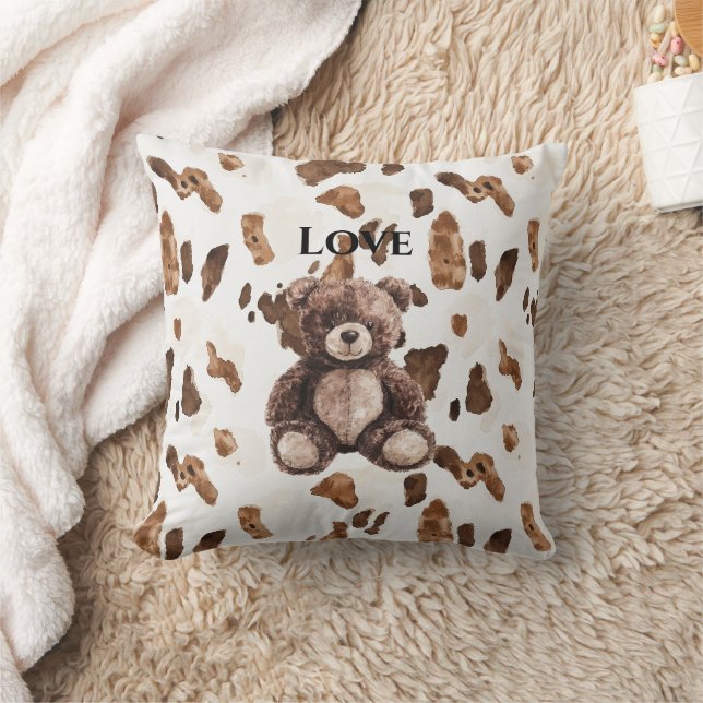 Coussin Cute Chocolate Brown Teddy Bear (Couverture)