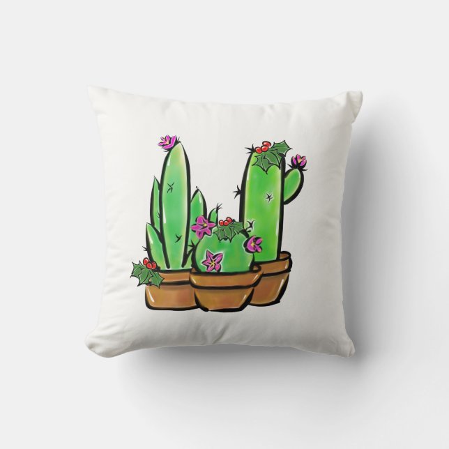 Coussin Cute Christmas Cactus cactus cactus succulents (Recto)