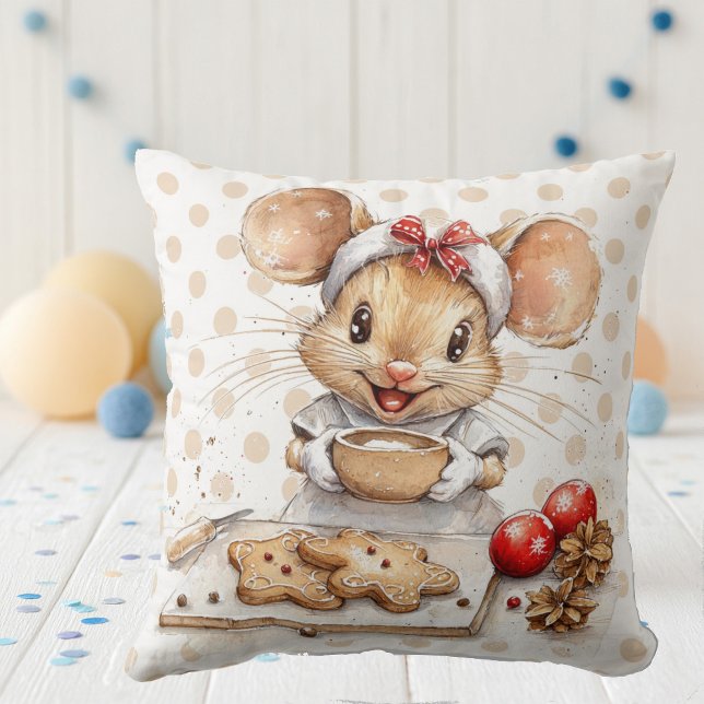 Coussin Cute Christmas Chef Mouse (Créateur téléchargé)
