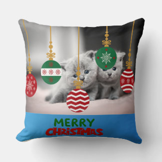 Coussin Cute Christmas Kittens Decorative Pillow