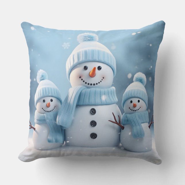 Coussin Cute Christmas Snowman Throw Pillow (Recto)