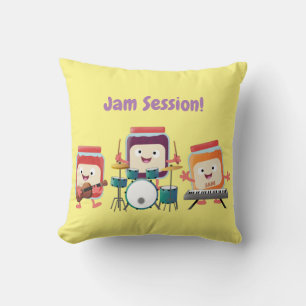 Coussin Cute confiture session dessin animé musicien humou