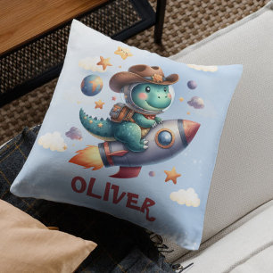 Coussin Cute Cowboy Astronaut Dinosaur Roulage de fusée sp