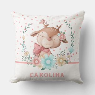 Coussin Cute Deer Floral réversible