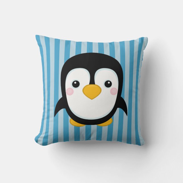 Coussin Cute dessin de dessin en pingouin Design Motif Ble (Recto)