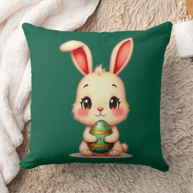 Coussin Cute Easter Bunny with Chocolate Egg almofada (Couverture)