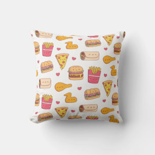 Coussin Cute Fast Food Burrito Pizza Sandwich Burger Fries