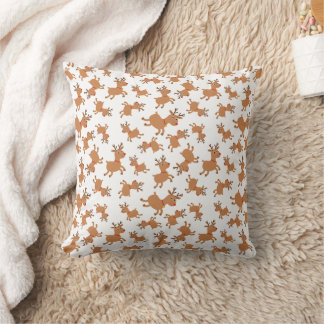 Coussin Cute Festin Reindeer Noël Accueil Cadeau Blanc
