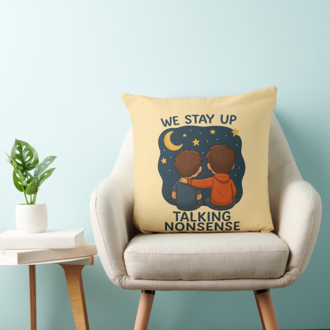 Coussin Cute Friendship Night Sky Throw Pillow (Chaise)