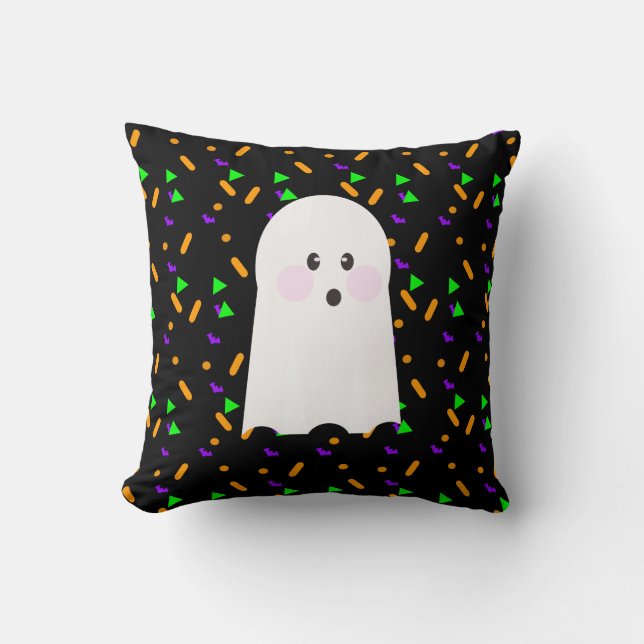 Coussin Cute Ghost Halloween Sprinkings Bat Motif de sucre (Recto)