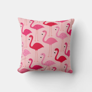 Coussin Cute Girl Moderne Été rose Flamingo Modèle