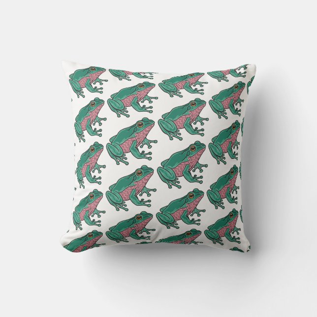 Coussin Cute Green frog (Recto)
