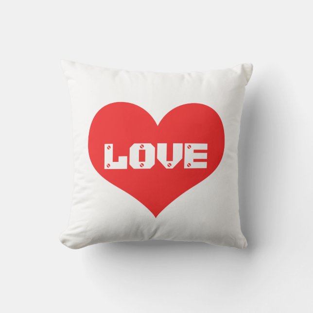 Coussin Cute Heart Love Valentine's Day Red White Cadeau (Recto)
