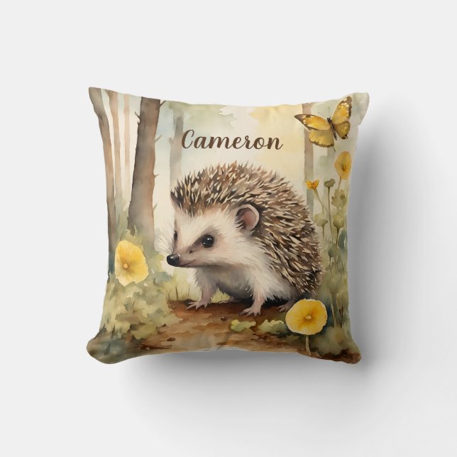Coussin Cute Hedgehog Genre Neutre Personnalisé (Recto)