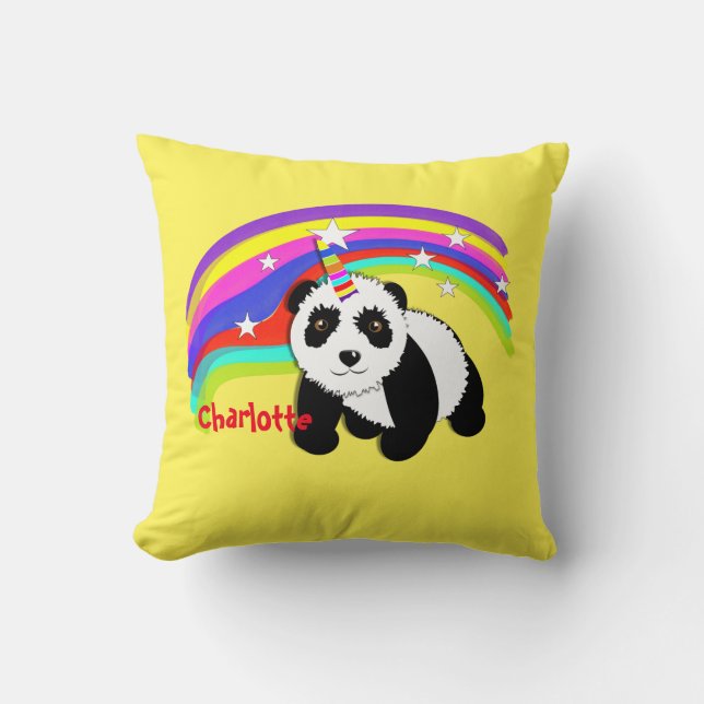 Coussin Cute Imaginaire Unicorn Panda Thème (Recto)