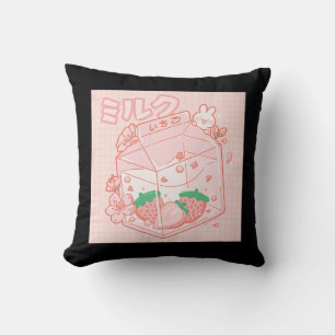 Coussin Cute Japanese Kawaii Anime Aesthetic Pink Strawber