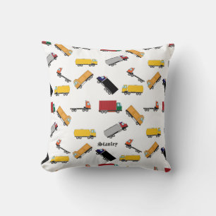 Coussin Cute Jaune Noir Personnalisé Motif de Camion