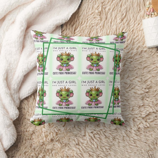 Coussin Cute Kawaii grenouille Princesse Imprimer (Couverture)