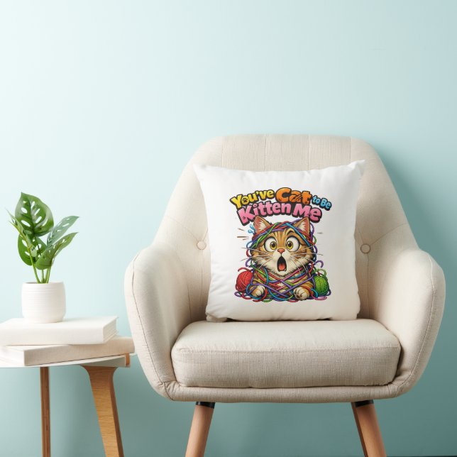 Coussin Cute Kawaii Kitten Cat Throw Pillow (Chaise)