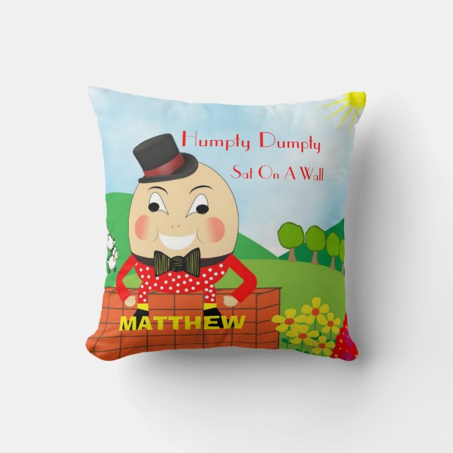 Coussin Cute Kids Nursery Rhyme Humpty Dumpty Personnalisé (Recto)