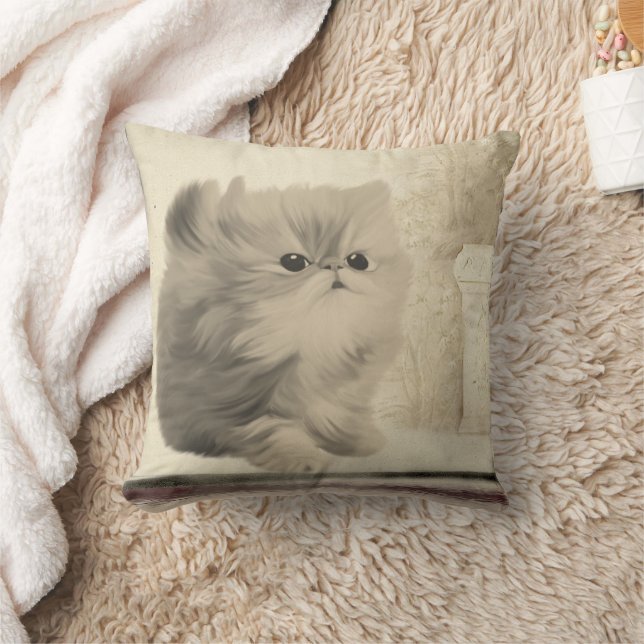 Coussin Cute Kitten Art Vintage (Couverture)