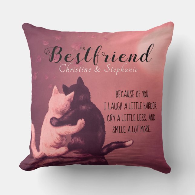 Coussin Cute Kitten Bestfriend Et Une Citation (Recto)