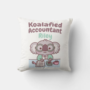 Coussin Cute Koala Bear Koalafied Comptable Funny Pun