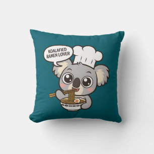 Coussin Cute Koala profitant de Ramen