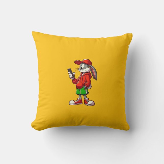 Coussin Cute Lapin Jeu d'oreiller esthétique Design lapin (Recto)