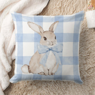 Coussin Cute lapin Lapin bleu Plaid Vintage